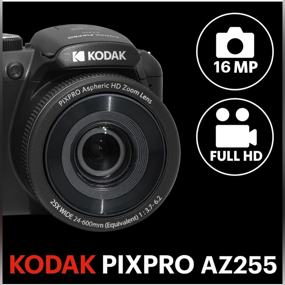 KODAK PIXPRO AZ255-BK 16MP Digital Camera 25X Optical Zoom 24mm Open Box - Picture 4 of 5